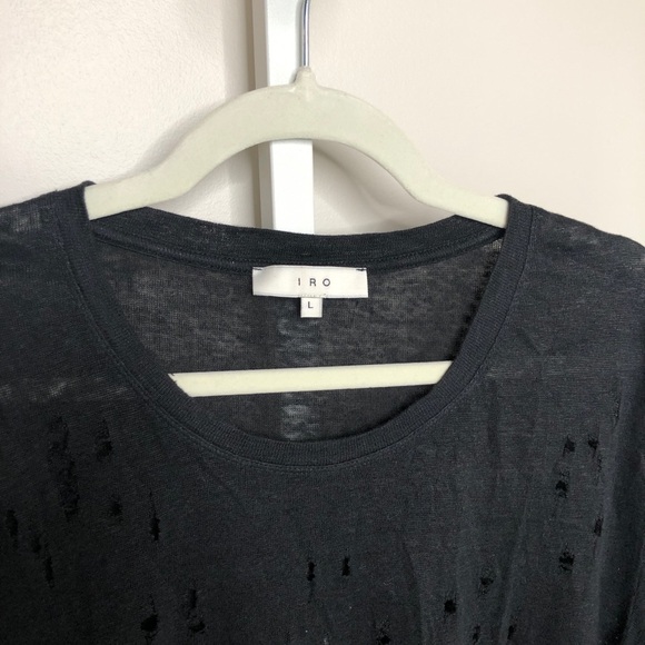 IRO DISTRESSED LINEN TEE - Picture 4 of 10
